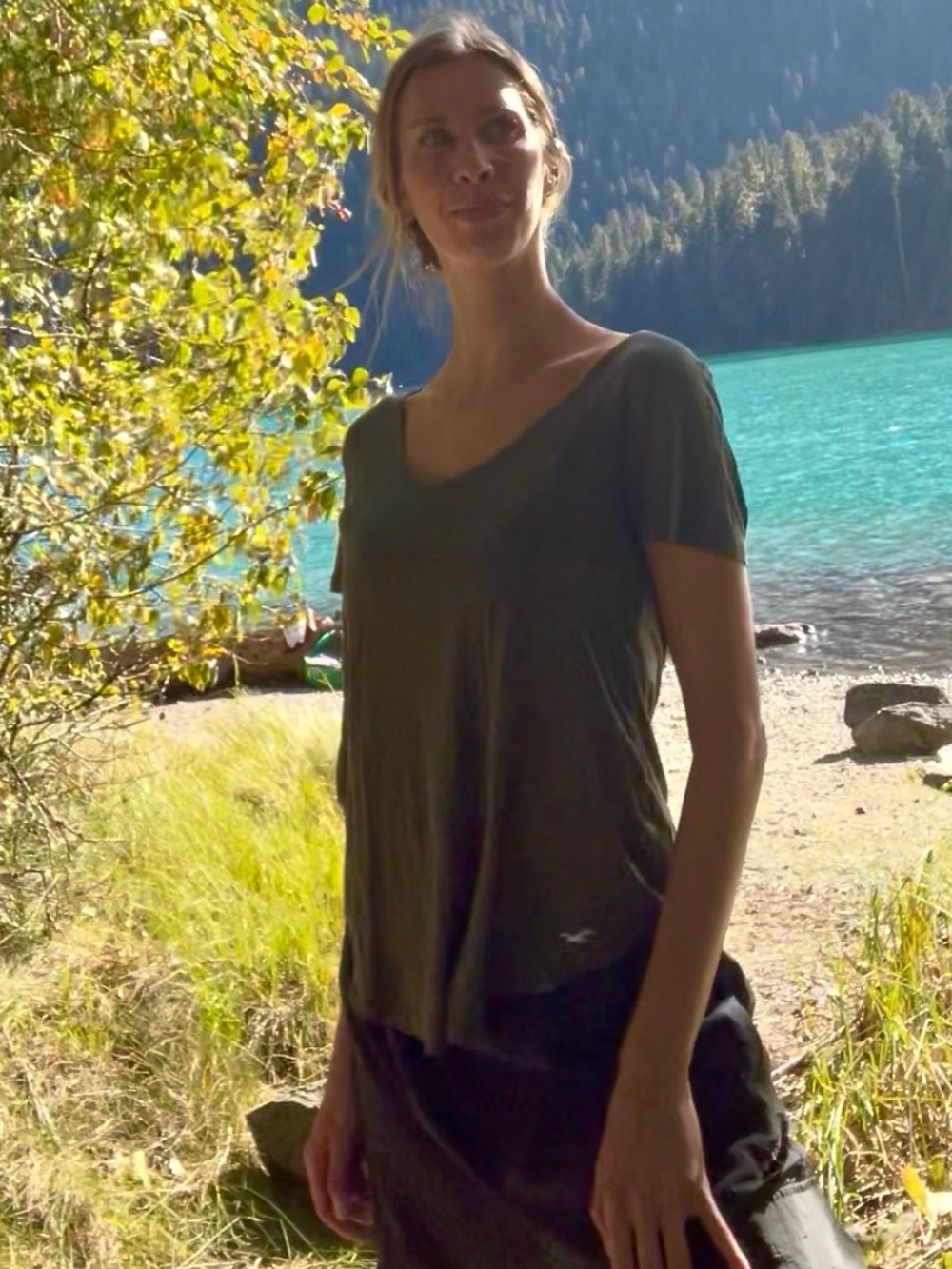 Olive Green Women's Scoop Neck Tee